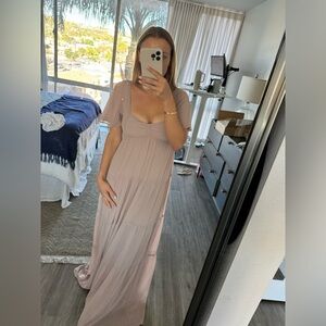 Show Me Your Mimi Nicole Maxi - soft beige chiffon - small